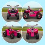 Quadriciclo Elétrico para Crianças Veículo Elétrico a Bateria de 6V com Velocidade de 2,5 km/h 70x41,5x48,5 cm Rosa