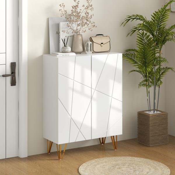 Móvel Sapateira de Entrada Armário Sapateira com Prateleiras Ajustáveis para 15 - 20 Pares de Sapatos 72x31,5x95 cm Branco