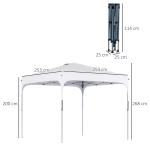 Tenda Dobrável 2,5x2,5x2,68cm Tenda de Jardim com Proteção UV 50+ Altura Ajustável com 4 Bolsas de Areia e Bolsa de Transporte para Acampamento Festas Pátio Branco