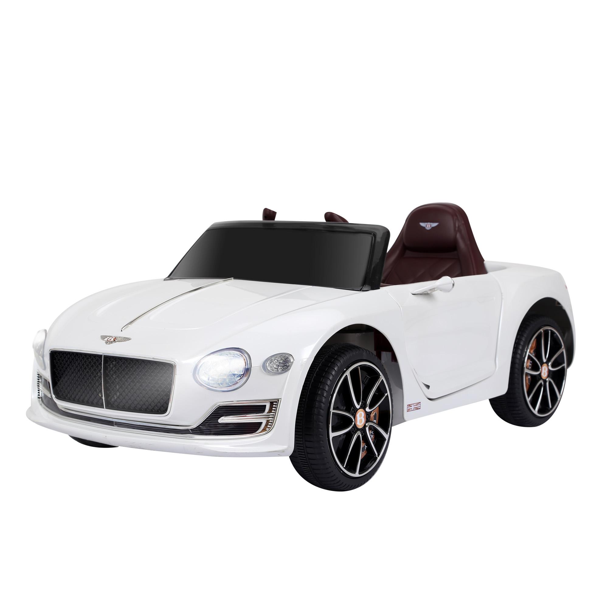 Carro elétrico infantil com licencia de Bentley GT para crianças acima de 3 anos com controle remoto 2 velocidades com faróis musica 108x60x43 cm Branco