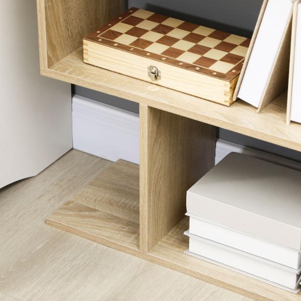 Estante para Livros Moderna Estante com 6 Prateleiras para Sala de Jantar Sala de Estar Estúdio 80x23x192 cm Madeira