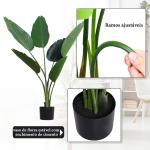 Planta Artificial de Decoração Planta Palmeira Artificial com Vaso 7 Folhas para Exterior e Interior Ø15x120cm Verde