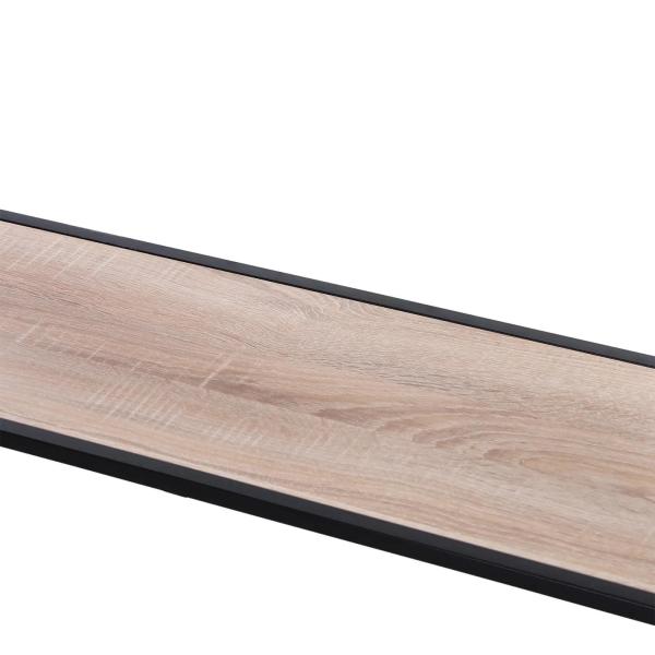 Mesa Tipo Consola de Estilo Industrial com 2 Gavetas e Prateleira Inferior 120x30x81,5cm Carvalho e Preto