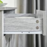 Aparador de Cozinha com 1 Gaveta e Prateleira Interior Ajustável Móvel Auxiliar Decorativo para Sala de Jantar Sala de Estar 80x39,7x80cm Cinza