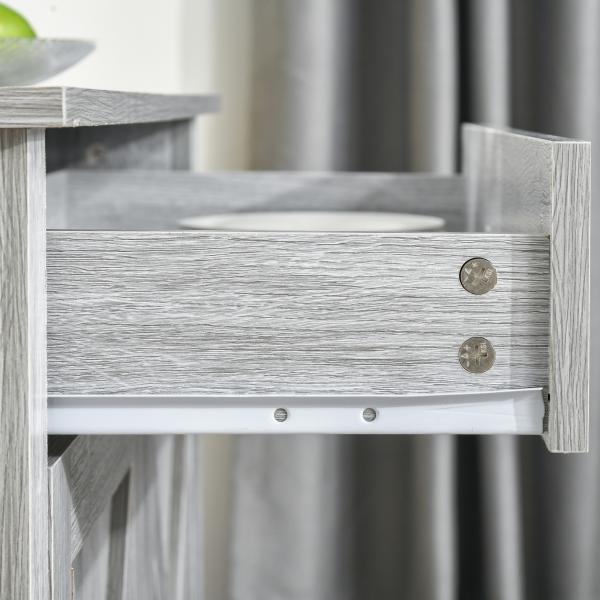 Aparador de Cozinha com 1 Gaveta e Prateleira Interior Ajustável Móvel Auxiliar Decorativo para Sala de Jantar Sala de Estar 80x39,7x80cm Cinza