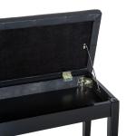 Banco de Piano Banco para Piano com Espaço de Armazenamento Assento de Couro Sintético Acolchoado76x36x50cm Preto