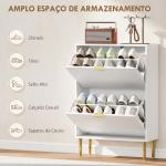 Sapateira Estreita Sapateira para Entrada com Prateleiras Ajustáveis para 12 Pares de Sapatos 60x24x91,5 cm Branco