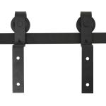 Conjunto de ferragens para porta deslizante dupla Suporta 90 kg 200 cm de comprimento Preto