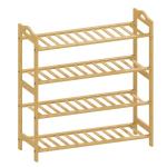 Sapateira de 4 Níveis Estante para Sapatos em Bambu para 12 Pares de Sapatos 67,5x24,7x72 cm Madeira