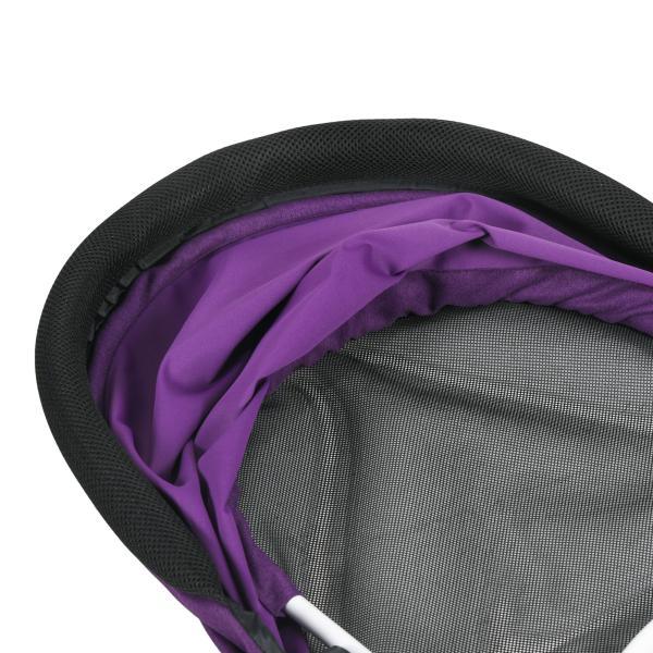 Triciclo Evolutivo para Bebés de +12 Meses 2 em 1 com Toldo Dobrável Guiador Cinto de Segurança e Cesto 95x50x106 cm Roxo