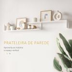 Móvel de TV Moderno Móvel para Televisores 153,6x25x42cm e Prateleira de Parede 150x14,5x16,3cm Branco e Madeira