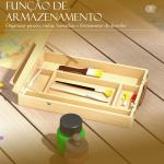 Cavalete de Mesa Ajustável em Madeira de Faia com 5 Compartimentos Prancha de Desenho e Esboços Dobrável 27x41,5x42,5 - 74,5 cm Madeira