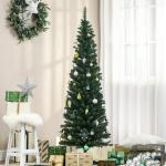 Árvore de Natal Artificial 180cm Ignífugo com 390 Pontas de Ramo PVC Decoração de Natal para Interiores Fácil de Montar Verde