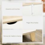 Cómoda com 6 Gavetas e Pés Elevados Cómoda para Dormitório Estilo Moderno Anti - Tombo 120x40x76cm Madeira e Branco