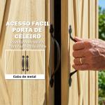 Armário de Jardim em Madeira 93x53x168 cm Armário Exterior para Ferramentas com Portas Trancáveis 4 Prateleiras Madeira