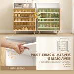 Sapateira para Entrada com Prateleiras Ajustáveis para 15 Pares de Sapatos 75x35x104 cm Branco e Madeira