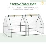 Estufa de Jardim 180x90x90 cm Tipo Casa Tubo de Aço com 2 Acessos Estufa Pequena para Cultivo de Plantas Branco