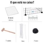 Recinto de Metal para Pequenos Animais de Estimação com 36 Painéis Desmontável DIY 146x73x73 cm Preto
