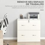 Arquivador de Escritório Armário de Arrumação de Escritório com Fechadura e 2 Chaves 74x42x72cm Branco