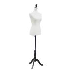 Manequim Feminino de Costura Manequim de Exibição com Altura Ajustável 130 - 168cm Branco