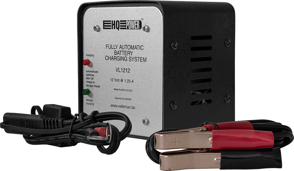 Carregador de Baterias Chumbo 12V / 1,25A - HQ POWER