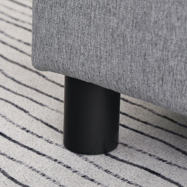 Apoio para os Pés de Sala de Estar Banco Retangular com Estrutura de Madeira para Sala de Estar 40x30x24 cm Cinzento