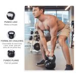 Peso Russo de 8 kg Kettlebell Preenchido de Areia com Punho Largo e Antiderrapante para Trenos em Casa e Ginásio 22x17x24 cm Preto