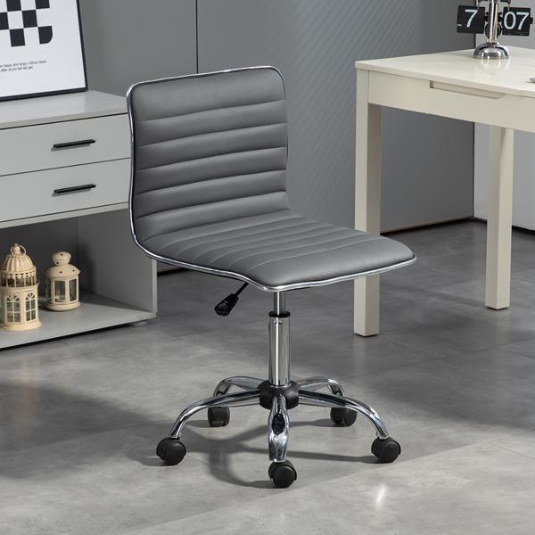 Cadeira de Escritório sem Apoio para os Braços Cadeira de Escritório Giratória com Altura Ajustável 48x52x78 - 90 cm Cinza