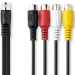Cabo DIN 5 Pinos Macho - 4x RCA Fêmea (20cm)