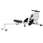 Máquina de Remo Dobrável com Resistência de 8 Níveis Ecrã LCD e 2 Rodas de Transporte 180x48x60 cm Branco