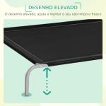 Cama Elevada para Cães e Gatos Cama Transpirável para Animais de Estimação com 130x90x20 cm Preto