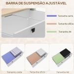 Móvel Arquivador com 2 Gavetas 2 Barras Suspensas para Tamanho A4 e 2 Chaves 79x40x72 cm Branco e Madeira