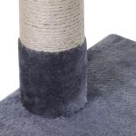 Árvore Arranhador para Gatos Torre para Gatos 50x36x70 cm com Rede Plataforma Poste de Sisal e Bola Suspensa Cinza