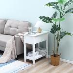 Mesa de Apoio com Tampa Abatível Prateleira de Armazenamento e Orifício para Cabos Oculto 60,5x32,5x70cm Branco