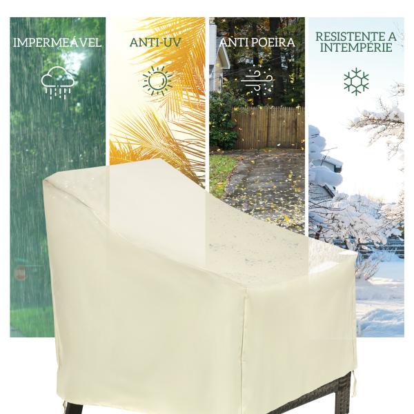 Capa de Proteção para Cadeiras Cobertura de Móveis Cadeira Impermeável Exterior, Jardim Proteção contra Chuva e Sol 68x87x77 cm 600D Oxford Tecido