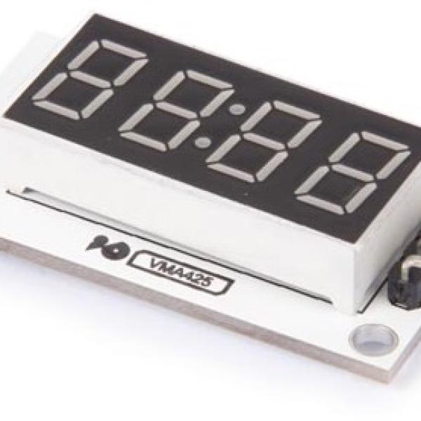 Módulo Visor de 4 Dígitos c/ Módulo Controlador (TM1637) Compatível c/ Arduino - WHADDA WPI425
