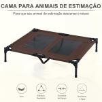 Cama Elevada para Cães Cama de Animais de Estimação com Malha Transpirável e Tecido Oxford para Exterior Interior Ar Livre Jardim Terraço 92x76x18cm Marrom