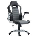 Cadeira de escritório ergonômica Altura ajustável apoio de Braço dobrável com 5 rodas Carga 120 kg 65x69x112 - 122 cm cinza