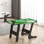 Mesa de Bilhar Dobrável com Acessórios Inclui 16 Bolas 2 Tacos Giz Triângulo e Escova 104x55,5x68 cm Verde