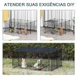 Recinto para Animais de Estimação DIY s com 22 Painéis e Porta Recinto Modular para Coelhos 105x70x45 cm Preto