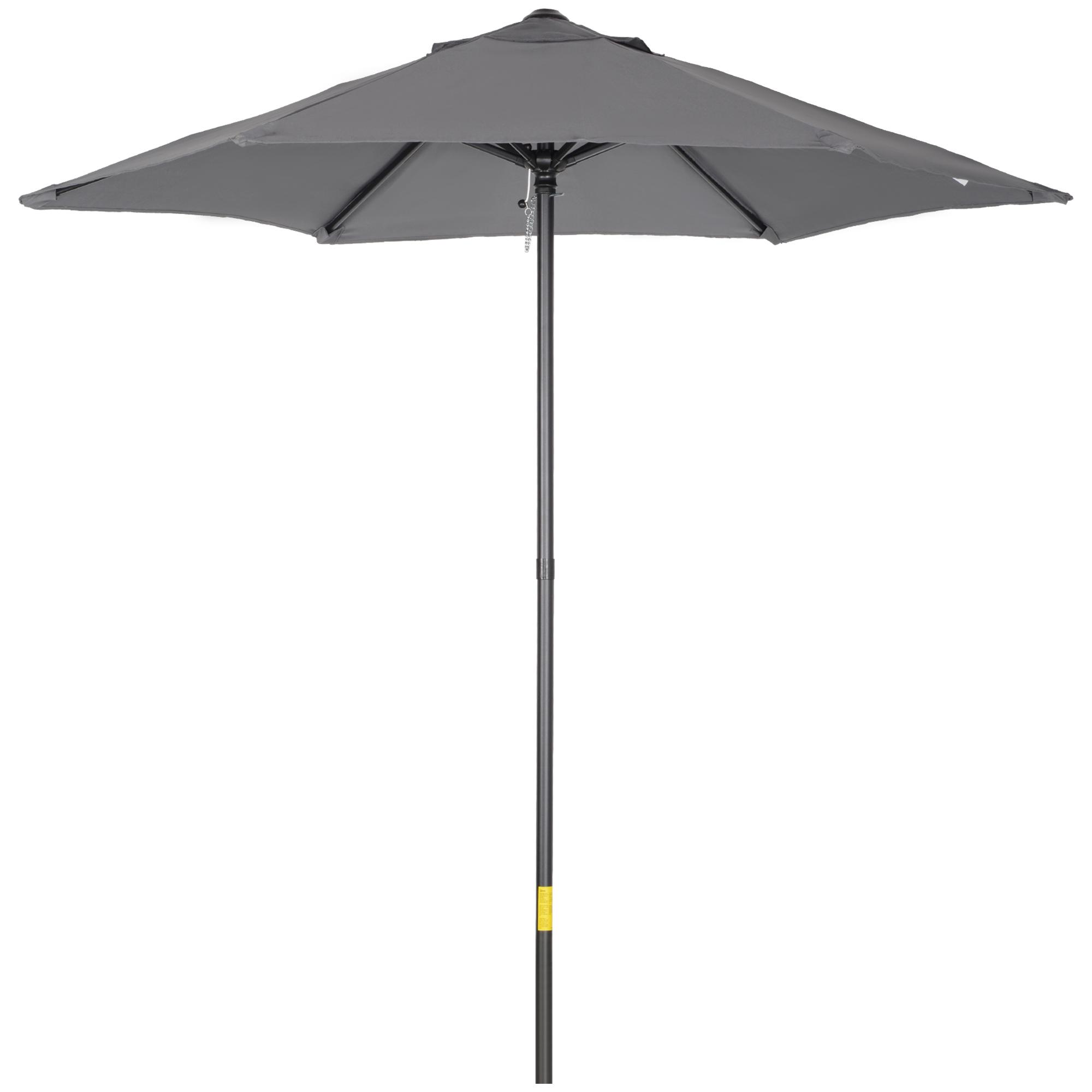 Chapéu de Sol para Terraço Exterior com Cobertura Ventilada e Mastro Desmontável de Alumínio para Jardim e Pátio Cinzento Escuro