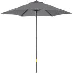 Chapéu de Sol para Terraço Exterior com Cobertura Ventilada e Mastro Desmontável de Alumínio para Jardim e Pátio Cinzento Escuro