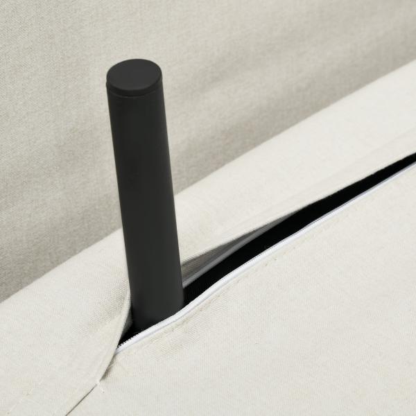 Poltrona 2 em 1 Sofá Cama Individual Dobrável com Encosto Ajustável e Almofada Carga 125 kg 90x78x79 cm Bege