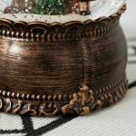 Bola de Neve com Música e Luzes Globo de Neve com Cena de Pai Natal e Criança Decoração de Natal Bronze