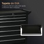 Carrinho de Ferramentas com 7 Gavetas Rodas Trava Armário de Armazenamento para Oficina de Garagem e Chapa de Aço 69x33x75 cm Preto