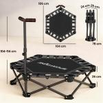 Trampolim de Fitness Dobrável 104 cm com Barra Ajustável em 3 Alturas e Bolsa de Transporte Preto