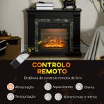 Lareira Elétrica 1800W com Efeito de Chama Realista e Proteção Contra Superaquecimento 80x21,6x67,8 cm Preto