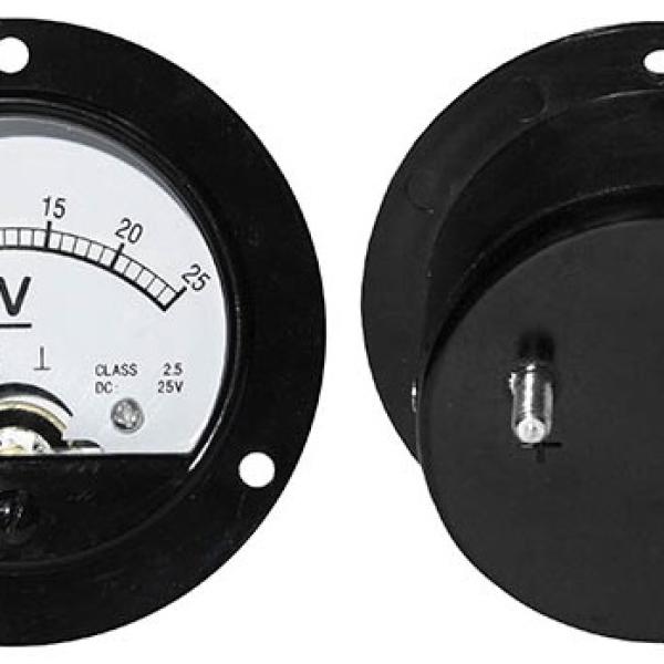 Voltímetro Redondo de Painel 25V DC