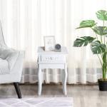 Mesa de Cabeceira com 1 Gaveta Mesa Auxiliar de Madeira para Dormitório Sala de Estar Estilo Moderno 40x35x60cm Branco