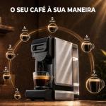 Máquina de Café Expresso 19 Bar Semiautomática com Depósito de Água Amovível 1 L para Cápsulas e Café Moído Preta